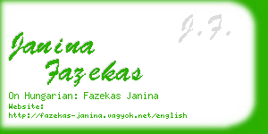 janina fazekas business card